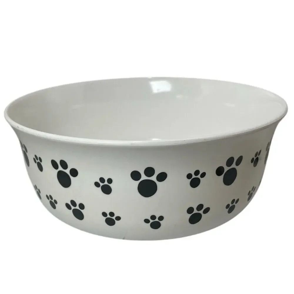 DOG DINNER BOWL LARGE SZ FIDO’S DINNER PLATE PAWS PRINT‎ PETS ARE BEST FRIEND